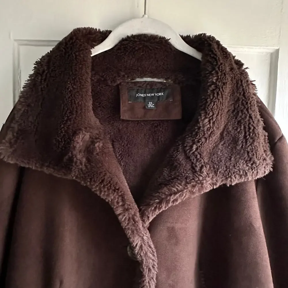 Vintage Jones New York Faux Suede Penny Lane Coat - Picture 3 of 8